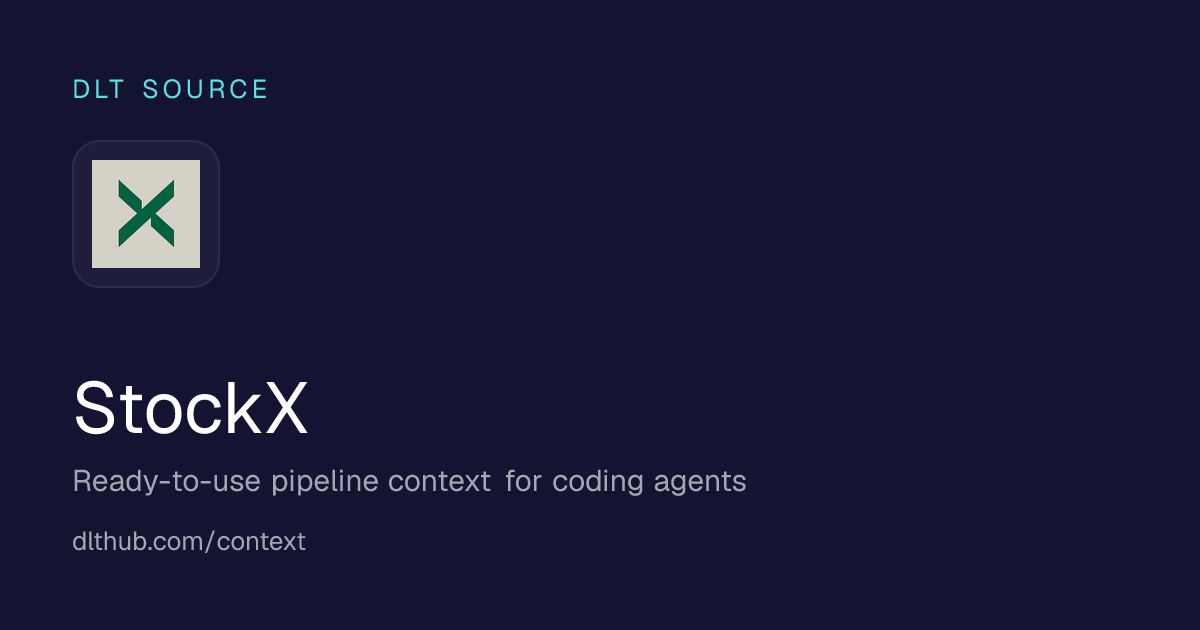 StockX Python API Docs | dltHub